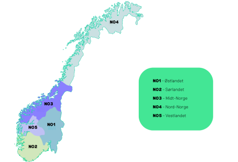 Prisområder for strøm i Norge