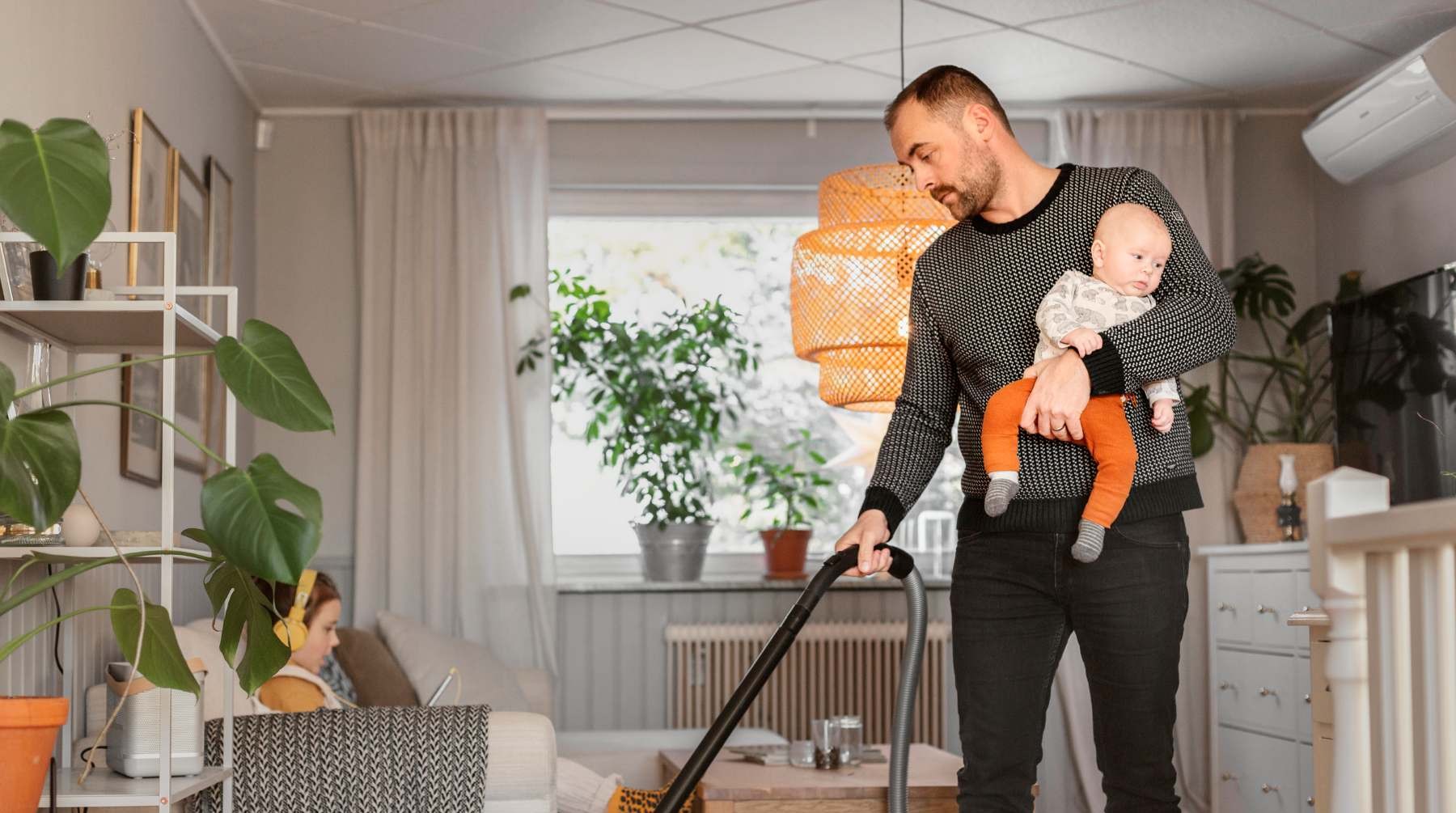 Hjem med varmepumpe luft til luft